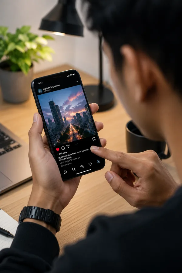 Ilustrasi misi interaksi media sosial Instagram di JagoTrending Partner